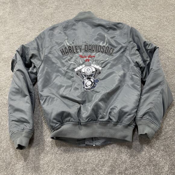 Genuine Harley Davidson Twin Cam 88 Nylon Bomber Jacket Quilt Lined Unisex Sz XS - Picture 12 of 16